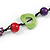 Multicoloured Round and Oval Wooden Bead Cotton Cord Necklace - 84cm Long - view 5