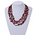 Burnt Orange Shell and Black Glass Beads Multistrand Necklace - 48cm Long - view 2