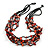 Burnt Orange Shell and Black Glass Beads Multistrand Necklace - 48cm Long - view 3