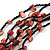 Burnt Orange Shell and Black Glass Beads Multistrand Necklace - 48cm Long - view 5