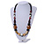 Chunky Geometric Wooden Bead Necklace (Black, Brown, Red) - 70cm L - view 2