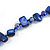 Long Inky Blue Shell Nuggets/ Glass Crystal Bead Necklace - 114cm L - view 4