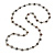 Long Shell, Crystal Bead Necklace in Light Grey - 116cm L