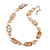 Light Caramel Glass Bead, Sandy Brown Shell, Cream Freshwater Pearl Necklace with Silver Tone Closure - 44cm L/ 5cm Ext