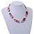 Light Grey Glass Bead, Ox Blood Shell, Cream Freshwater Pearl Necklace with Silver Tone Closure - 44cm L/ 5cm Ext - view 2