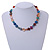 Stunning Glass and Agate Bead Necklace with Silver Tone Closure (Multicoloured) - 42cm L/ 6cm Ext - view 2