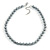 10mm Classic Grey Glass Bead Necklace with Silver Tone Closure - 44cm L/ 6cm Ext - view 3