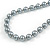 10mm Classic Grey Glass Bead Necklace with Silver Tone Closure - 44cm L/ 6cm Ext - view 4