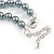10mm Classic Grey Glass Bead Necklace with Silver Tone Closure - 44cm L/ 6cm Ext - view 6
