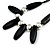 Statement Chunky Black Wood Bead and Silver Ball Cotton Cord Necklace - 51cm L/ 5cm Ext - view 4