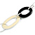 Stylish Chunky Oval Link Necklace in Silver Tone Metal (Cream/ Black) - 48cm L/ 5cm Ext - view 4