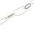Stylish Chunky Oval Link Necklace in Silver Tone Metal (Cream/ Black) - 48cm L/ 5cm Ext - view 5