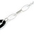 Stylish Chunky Oval Link Necklace in Silver Tone Metal (Cream/ Black) - 48cm L/ 5cm Ext - view 6