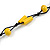 Long Yellow Wood, Bone Beaded Black Cord Necklace - 106cm L - view 4