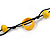 Long Yellow Wood, Bone Beaded Black Cord Necklace - 106cm L - view 5