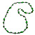 Long Lime Green Wood, Bone Beaded Black Cord Necklace - 106cm L - view 3