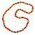 Long Orange Wood, Glass, Bone Beaded Necklace - 110cm L - view 3