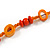 Long Orange Wood, Glass, Bone Beaded Necklace - 110cm L - view 5