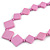 Long Lavender Pink Bone Square Bead Black Cotton Cord Necklace - 82cm L - view 4