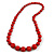 Red Graduated Wooden Bead Necklace - 70cm Long