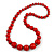 Red Graduated Wooden Bead Necklace - 70cm Long - view 3