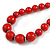 Red Graduated Wooden Bead Necklace - 70cm Long - view 4