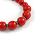 Red Graduated Wooden Bead Necklace - 70cm Long - view 5