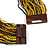 Dusty Yellow/ Peacock/ Bronze Glass Bead Multistrand, Layered Necklace With Wooden Square Closure - 60cm L - view 5