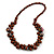 Brown Cluster Wood Bead Necklace - 60cm Long