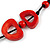 Red Bone, Wood Beaded Black Cotton Cord Long Necklace - 88cm L - view 4