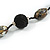 Black/ Grey Glass, Resin Bead Chunky Necklace - 50cm Long - view 6