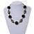 Black/ Grey Glass, Resin Bead Chunky Necklace - 50cm Long - view 3