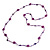 Long Purple/ Transparent Coloured Glass Bead Sea Shell Nugget  Floral Necklace - 132cm Length - view 3