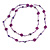Long Purple/ Transparent Coloured Glass Bead Sea Shell Nugget  Floral Necklace - 132cm Length - view 4