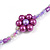 Long Purple/ Transparent Coloured Glass Bead Sea Shell Nugget  Floral Necklace - 132cm Length - view 5