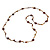 Long Brown/ White/ Bronze Coloured Glass Bead Sea Shell Floral Necklace - 132cm Length - view 4