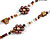 Long Brown/ White/ Bronze Coloured Glass Bead Sea Shell Floral Necklace - 132cm Length - view 5