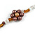 Long Brown/ White/ Bronze Coloured Glass Bead Sea Shell Floral Necklace - 132cm Length - view 6