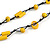 Long Banana Yellow Wood, Bone Beaded Black Cord Necklace - 106cm L - view 5