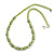 Canary Green Glass Bead with Silver Tone Metal Wire Element Necklace - 70cm L/ 5cm Ext