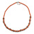 Orange Glass Bead with Silver Tone Metal Wire Element Necklace - 70cm L/ 5cm Ext - view 3