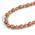 Orange Glass Bead with Silver Tone Metal Wire Element Necklace - 70cm L/ 5cm Ext - view 4