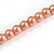 Orange Glass Bead with Silver Tone Metal Wire Element Necklace - 70cm L/ 5cm Ext - view 6