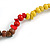 Red/ Yellow/ Brown Wood and Semiprecious Stone Long Necklace - 96cm Long - view 5