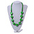 Chunky Bright Green Wood Bead Necklace - 68cm L - view 2