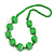 Chunky Bright Green Wood Bead Necklace - 68cm L - view 4