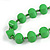 Chunky Bright Green Wood Bead Necklace - 68cm L - view 3