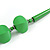 Chunky Bright Green Wood Bead Necklace - 68cm L - view 5