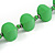 Chunky Bright Green Wood Bead Necklace - 68cm L - view 6