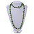 Long Green/ Olive Wood, Glass, Bone Beaded Necklace - 116cm L - view 2